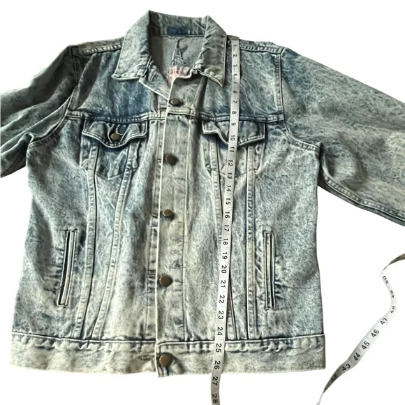 Vintage 80s custom Jean jacket from the Goldbergs TV show size large pink zipper - Picture 7 of 7